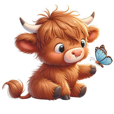 XXL 18X18 Car Sticker Baby Highland Cow Vinyl Decal