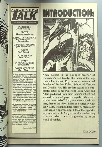 Comic Talk magazine #7 & #10 ~ BUFFALO 1993 ~ ANDY & ADAM KUBERT interviews FN - Picture 3 of 4