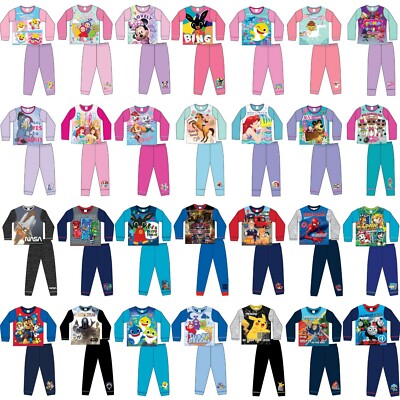 Jungen Mädchen Kinder Baby Kleinkind Teenager Langarm Figur Pyjama Schlafanzug 1-12 Jahre
