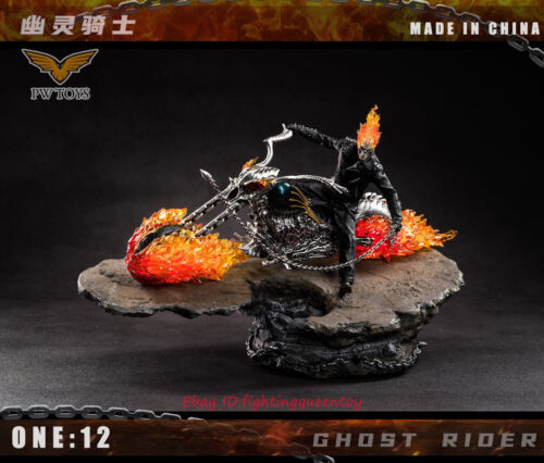 PWTOYS Ghost Rider & Hell Motorcycle & Base Set 1/12 Scale Model INSTOCK - Picture 1 of 11