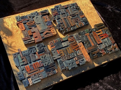 Unique Collage composition letterpress wood type characters printing old rare °° - Picture 3 of 7