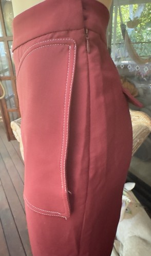 Ellery Aalto Flared Pants Burgundy Size 12 AU BNWT RRP $895 Read Description - Picture 9 of 17