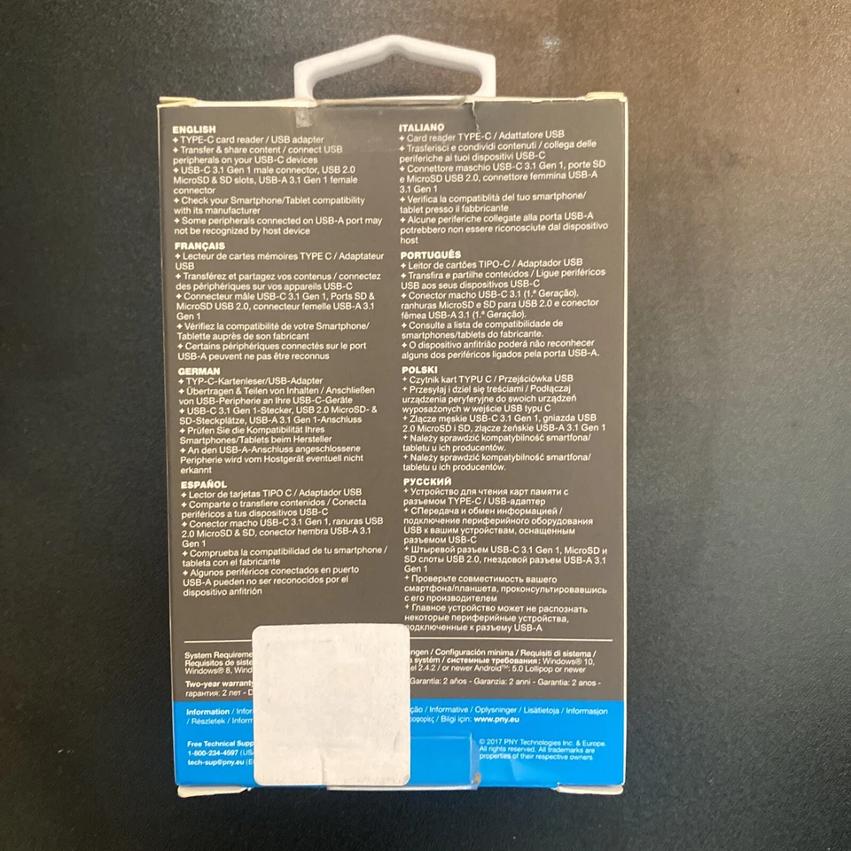 PNY USB-C 3.1 Type-C Card Reader USB Adapter - P-CRMUS3A-BX - 751492617152 - Image 3 of 3