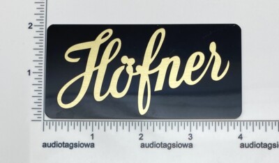 Hofner Guitar Case Badge Custom Made Gold Aluminum