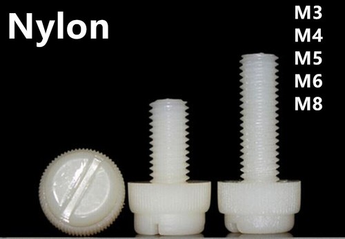 White Nylon Plastic Slotted Cheese Head Screws M3 M4 M5 M6 M8 - Picture 7 of 12
