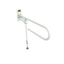 Croydex White Foldaway Hand Rails with Drop Down Leg - Bathroom Safety Rail