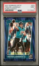 2021 Donruss Optic Trevor Lawrence PURPLE SHOCK PSA {9}-MINT#201