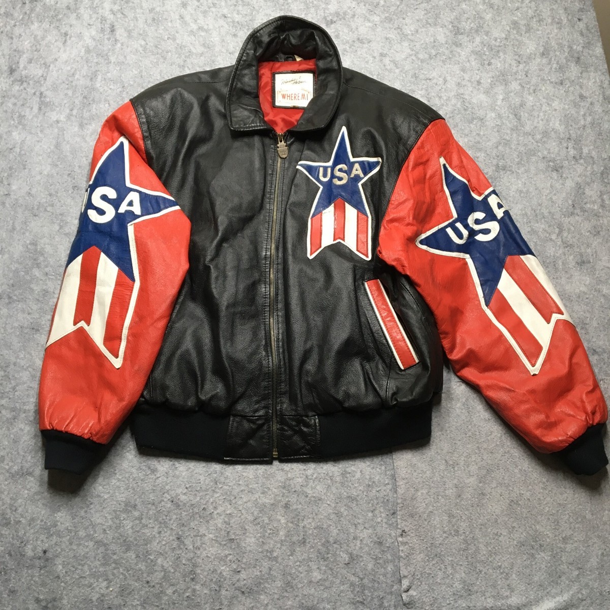 Vintage Michael Hoban WhereMI USA Leather Jacket Mens Large Vintage Michael Hoban WhereMI USA Leather Jacket Mens Large