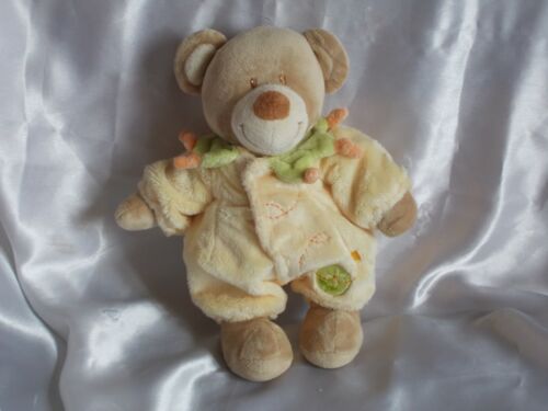Yellow and Beige Bear Doubt, Flower Embroidery, Tex - Picture 1 of 1