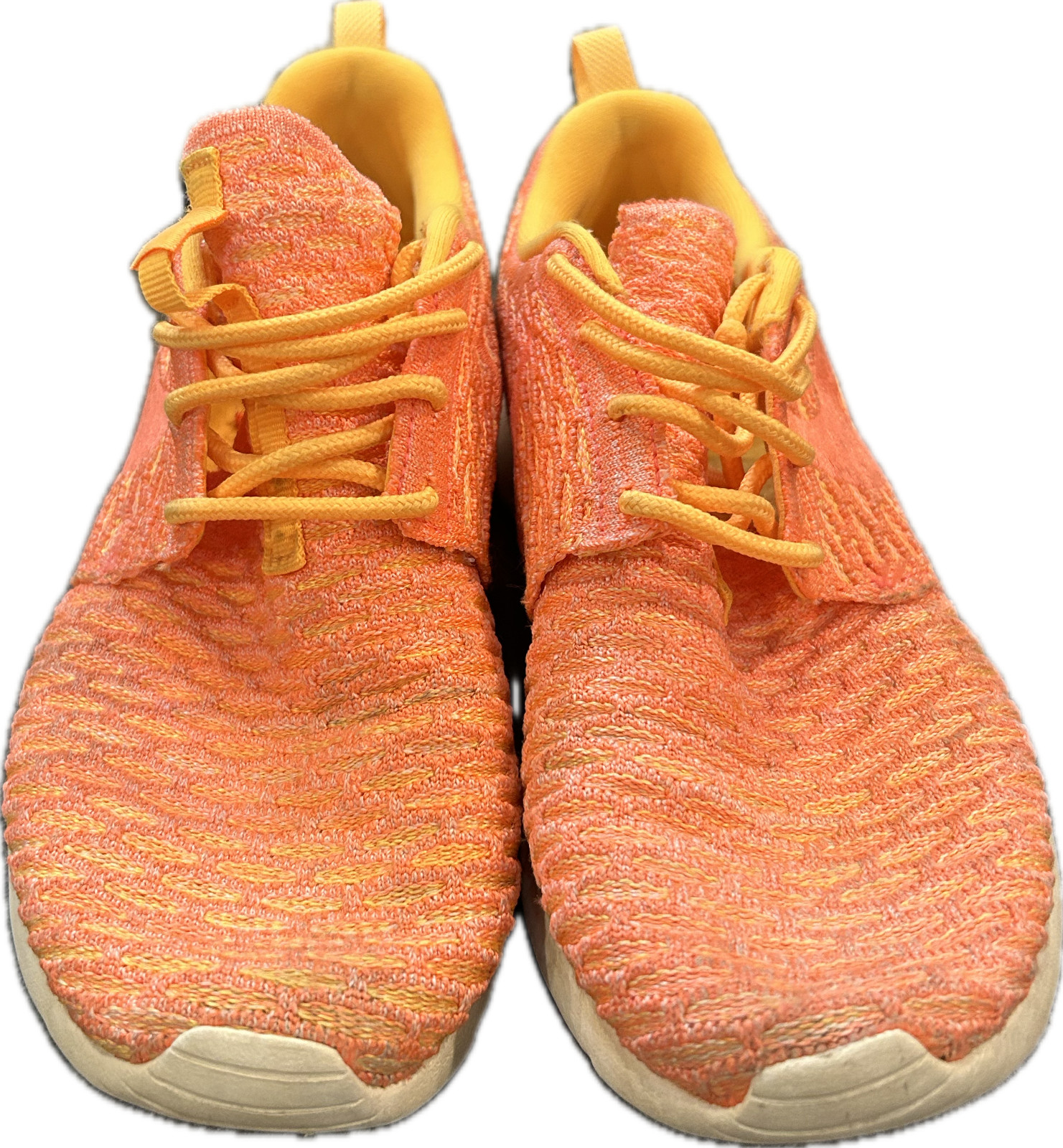 Nike Roshe One Flyknit Womens Size Shoes Bright Mango Sail