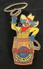 Hard Rock Cafe Houston - Rodeo Clown in Barrel HRC Logo Pin - Pin Pals 3LC