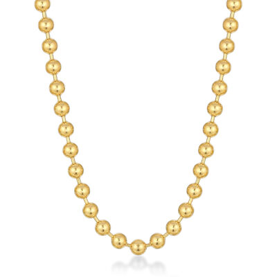 Gold Ion Plated Stainless Steel 8MM Ball Chain Necklace - 20-30'' Lobster Claw
