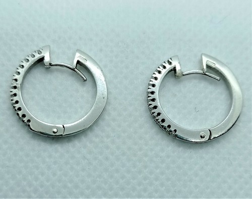 Boucles D'oreilles Cercle Punto Luce - Plaqué Or Blanc 18K Avec Zircons Rose