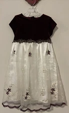 Brooke Lindsay Girls Size 6x Burgundy Floral Layered Formal Dress! A1145