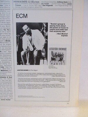 Lester Bowie All The Magic! LP Album ECM Records Vintage Print Ad Man Cave Art