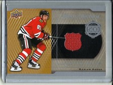 Marian Hossa 16/17 Upper Deck 500 Goal Club Game Used Jersey