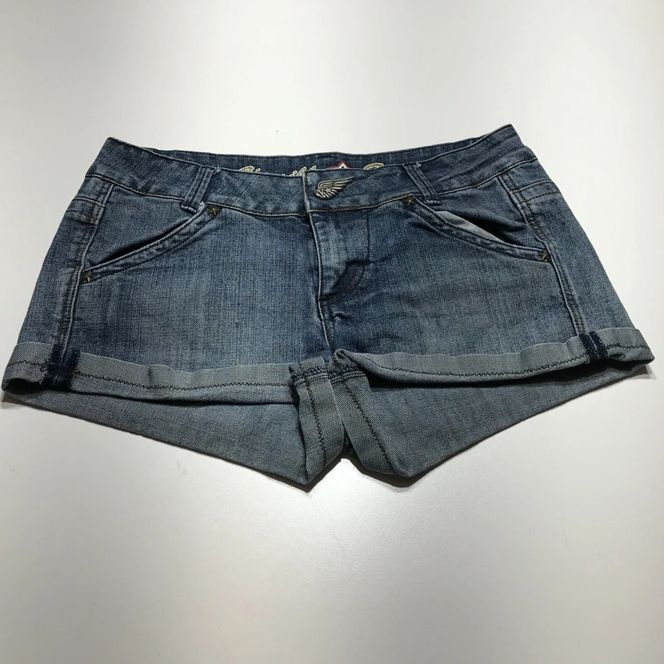 Pantalones Cortos Vanilla Star Juniors Talla 11 Puños Denim Cremallera a Presión Pantalones Calientes Foto 3 de 4