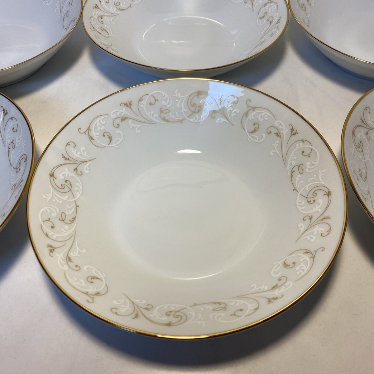 Vtg Noritake 6610 Duetto Set Of 6 Soup /Salad Bowls Never Used MCM