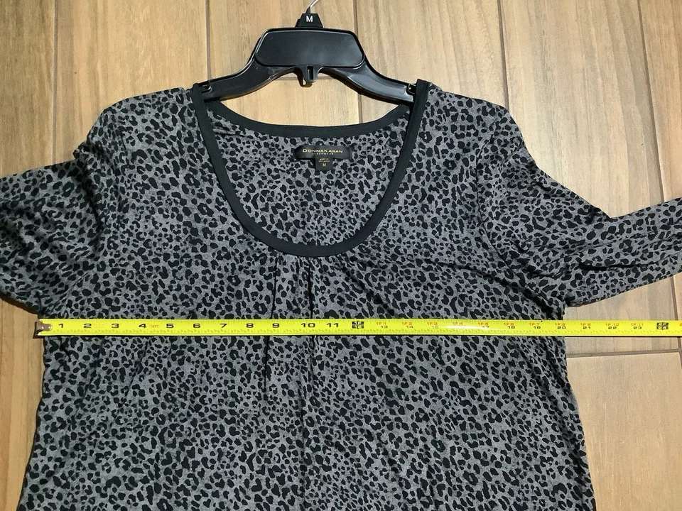 Donna Karan Ropa de Dormir Conjunto de Salón Talla Mediana Modal Tejido Gris Negro Estampado Animal Foto 4 de 4