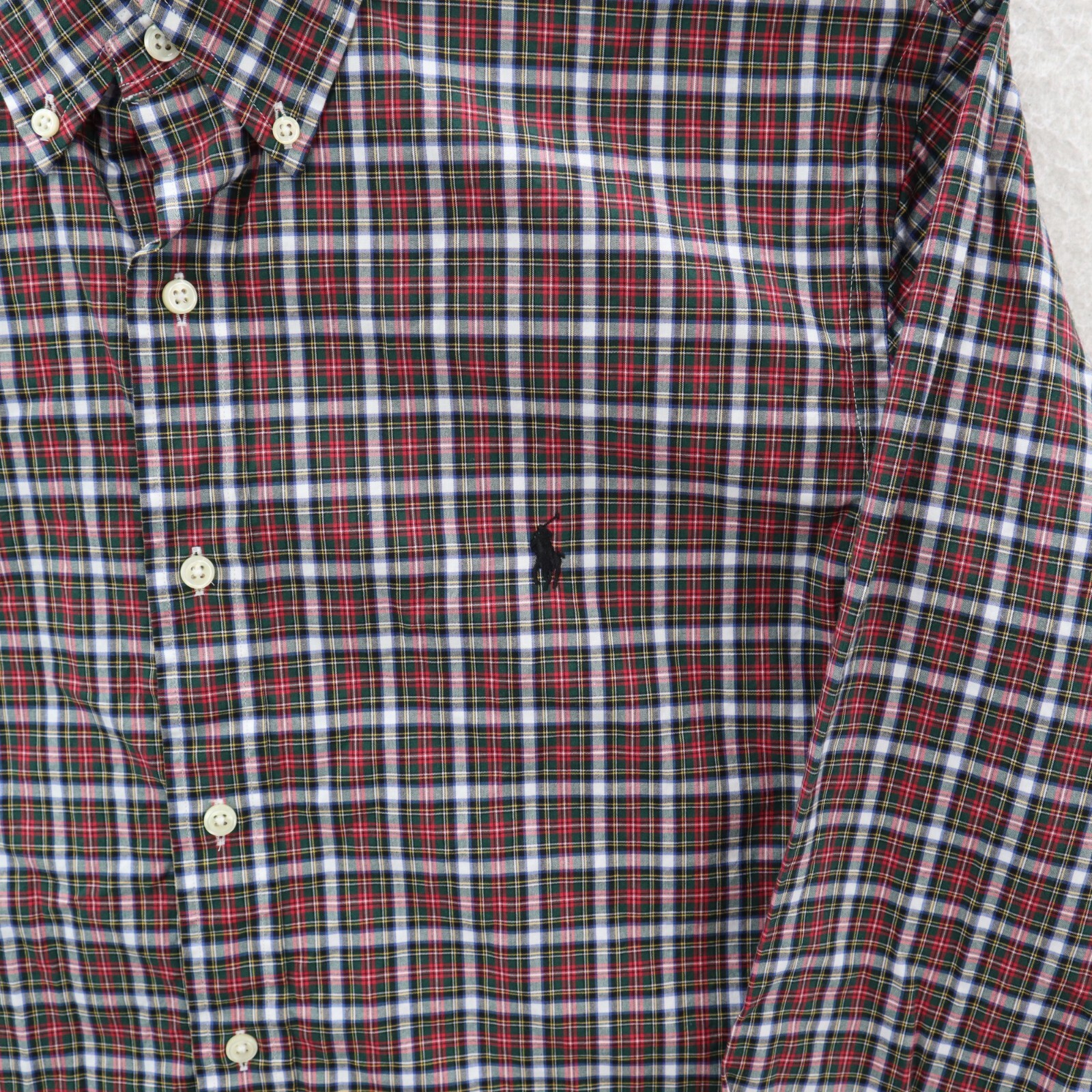 Polo Ralph Lauren Camicia Uomo 18 46 Rosso e Verde Plaid Preppy Pony Ufficio Classico