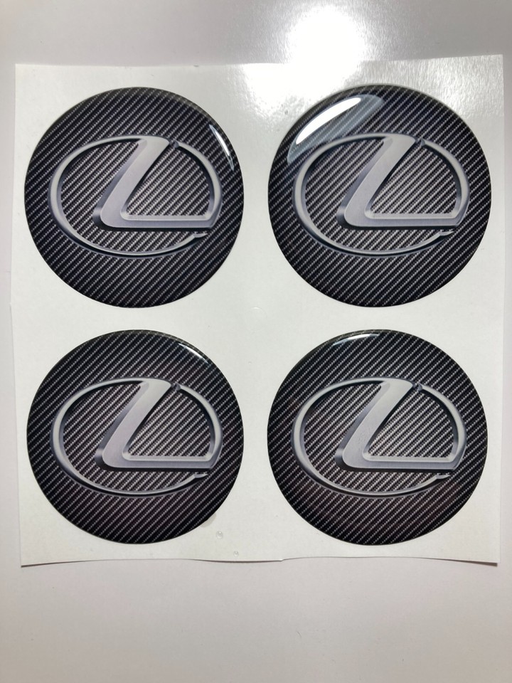 4x Lexus Decals Center Wheel Cap SelfAdhesive Emblems Rims Logo