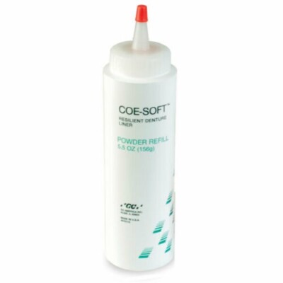 Coe-Soft 6 oz. Powder Denture Reline Material, Self-Cure. EXP: 08/2027