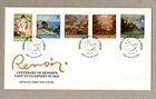 RENOIR VISIT TO GUERNSEY 1983 FIRST DAY COVER PICTORIAL CANCELS with INSERT