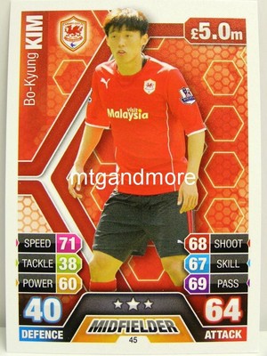 Match Attax 2013/14 Premier League - #045 Bo-Kyung Kim - Cardiff City
