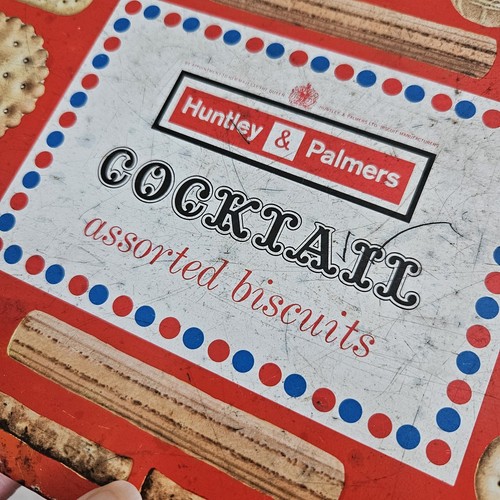 Vintage 1960’s 1970’s Huntley & Palmers Cocktail Assorted Biscuits Tin - Foto 5 di 13
