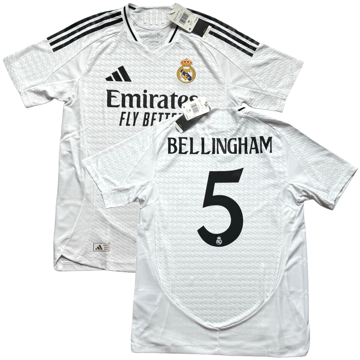 2024/25 Real Madrid Authentic Home Jersey #5 Bellingham Medium