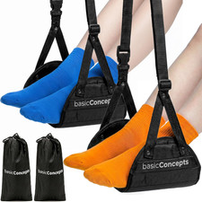 BASIC CONCEPTS Airplane Adjustable Foot Hammock (2 Pack), Perfect or Office Foot
