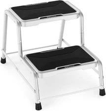 2 Step Stool, Stepping Stools for Adults Kids with Non-Slip Rubber Feet