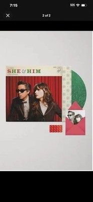 She & Him - A Very She & Him Christmas Newbury Comics Green Colored Vinyl Record