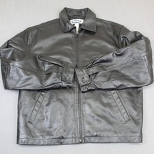 Vintage Old Navy Jacket Mens Large Black Leat...