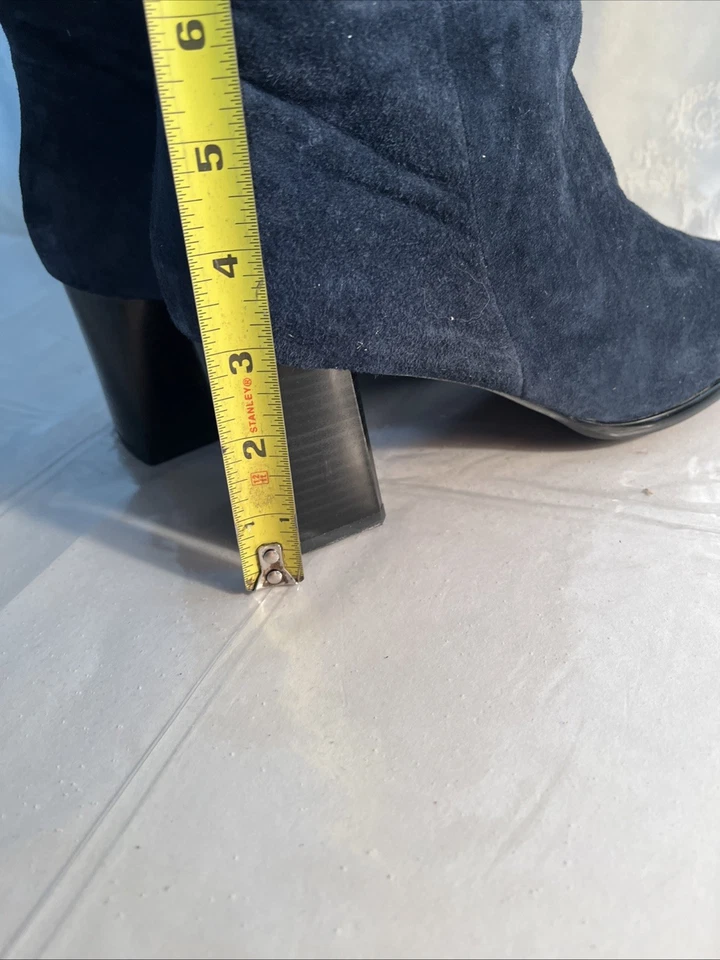 Chadwick’s Azul Gamuza Tacón Bloque Mujer Talla 9-1/2M Cremallera Lateral Foto 4 de 4