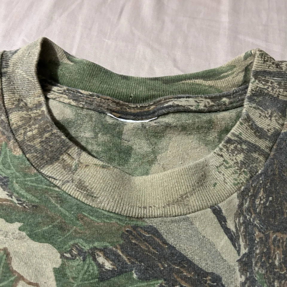 Camisa de Bolsillo Vintage Años 90 Realtree Camuflada Talla Cuadrada Grande  Foto 3 de 4