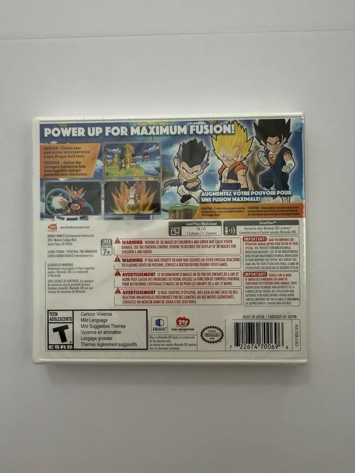 Bandai Namco Dragon Ball Fusions Nintendo 3DS New Sealed - Image 2 of 4