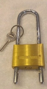 New BRINKS Hardened Solid Brass Keyed Padlock Adjustable Shackle 4.75”-1.875”