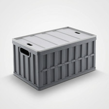 64L Collapsible Storage Bins with Lids Stackable Utility Crates 2 Pack