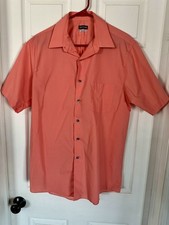 Lot of 3 Van Heusen Short Sleeve Dress Shirts Men 15.5 REG. Coral and Yellow