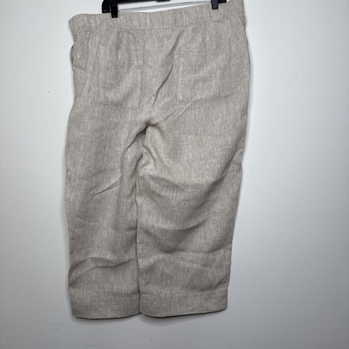 J Jill Leinenhose Gr. 2X hellbraun Gummibund Lagenlook weites Bein lockere Passform Taschen - Bild 5 von 8