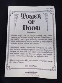 TOWER OF DOOM INTELLIVISION VIDEO GAME CARTRIDGE AND INSRUCTIONS *NO BOX*