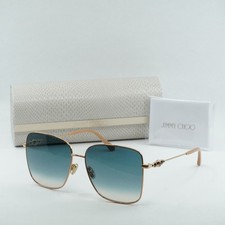 New JIMMY CHOO HESTER/S 0BKU I4 Gold Nude/Blue Gradient 59-15-145 Sunglasses