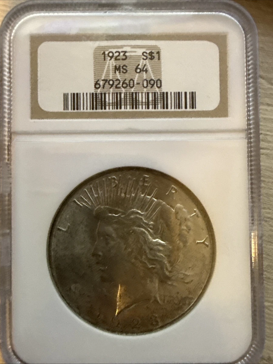 MS 64 Graded 1923 Year NGC Certified Peace Dollars (1921-1935) for