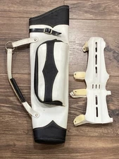 VTG NEET TARGET ARCHERY HIP SIDE QUIVER PLEATHER PLASTIC ZIP POUCH + ARMGUARD VG