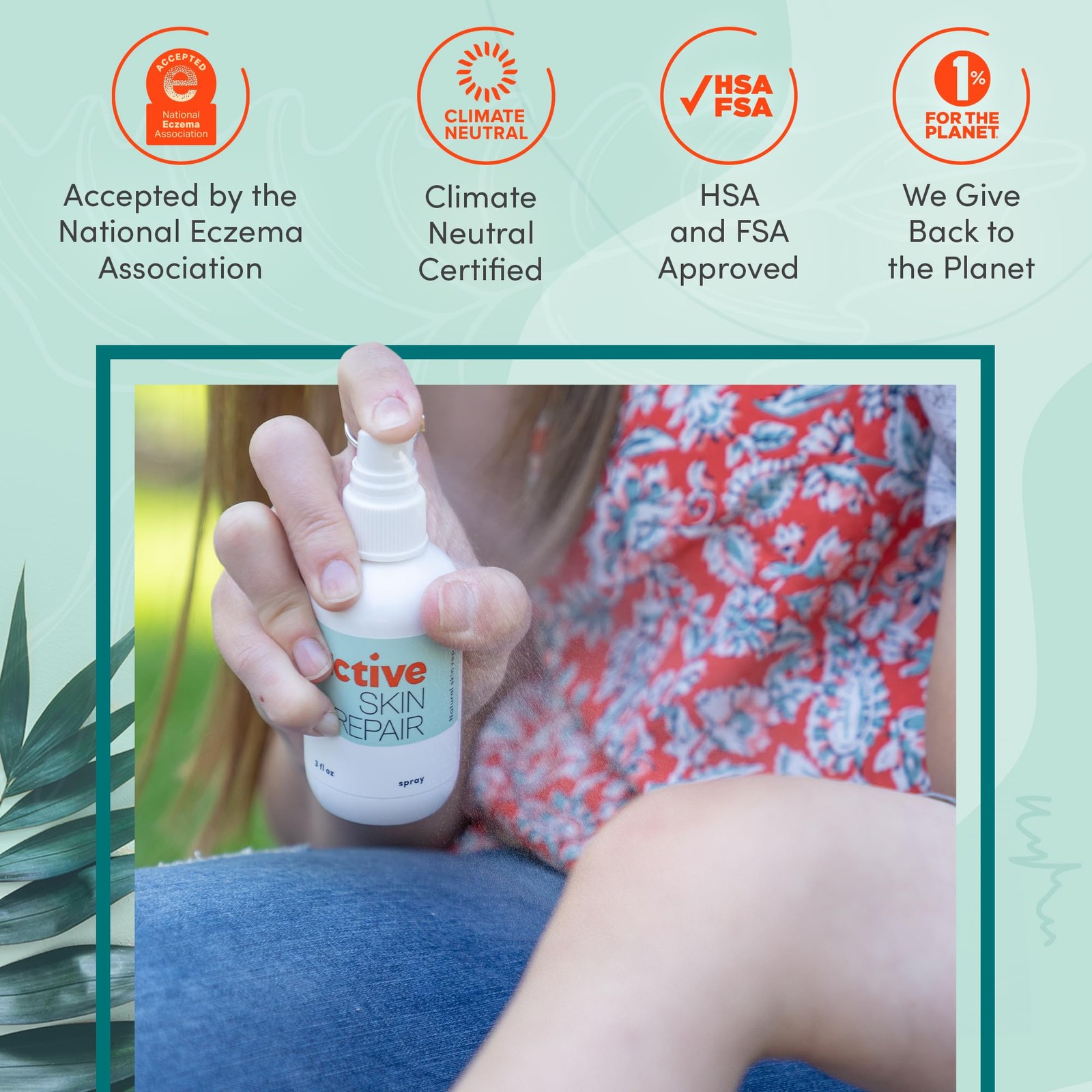 Active Skin Repair First Aid Healing Skin Spray - Natural & Non-Toxic with Hy...