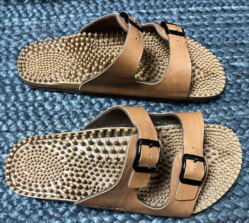 Birkenstock Birkis Noppy Sandals Brown Massage Size 43 RARE - Picture 2 of 10