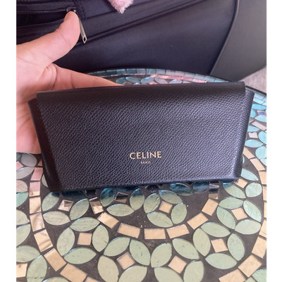 CELINE Hard Leather Case for Glasses & Sunglasses Black with Cleaning Cloth