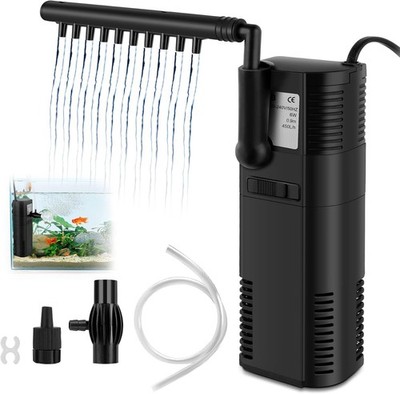 Aquarium Eckfilter Interner Filter mit Innenfilterpumpe und Sprühstange für F...