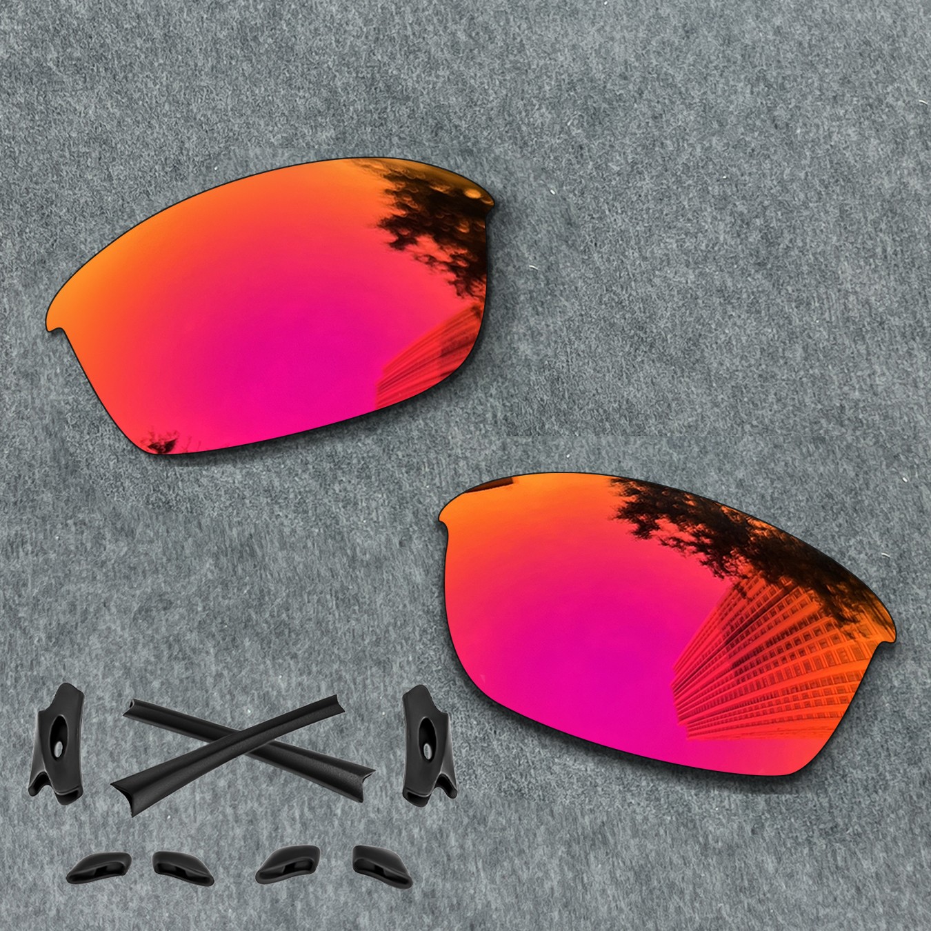 Rubber Kit & Midnight Sun Replacement Lenses for Oakley Flak Jacket 63mm